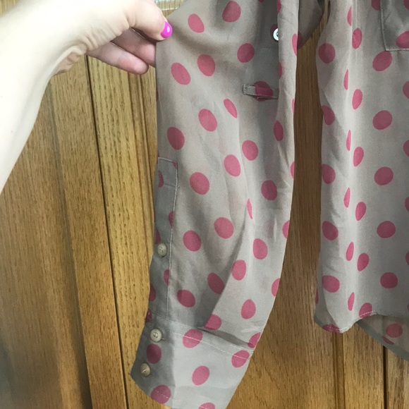 Free people long sleeve polka dot blouse sz S - Picture 4 of 7